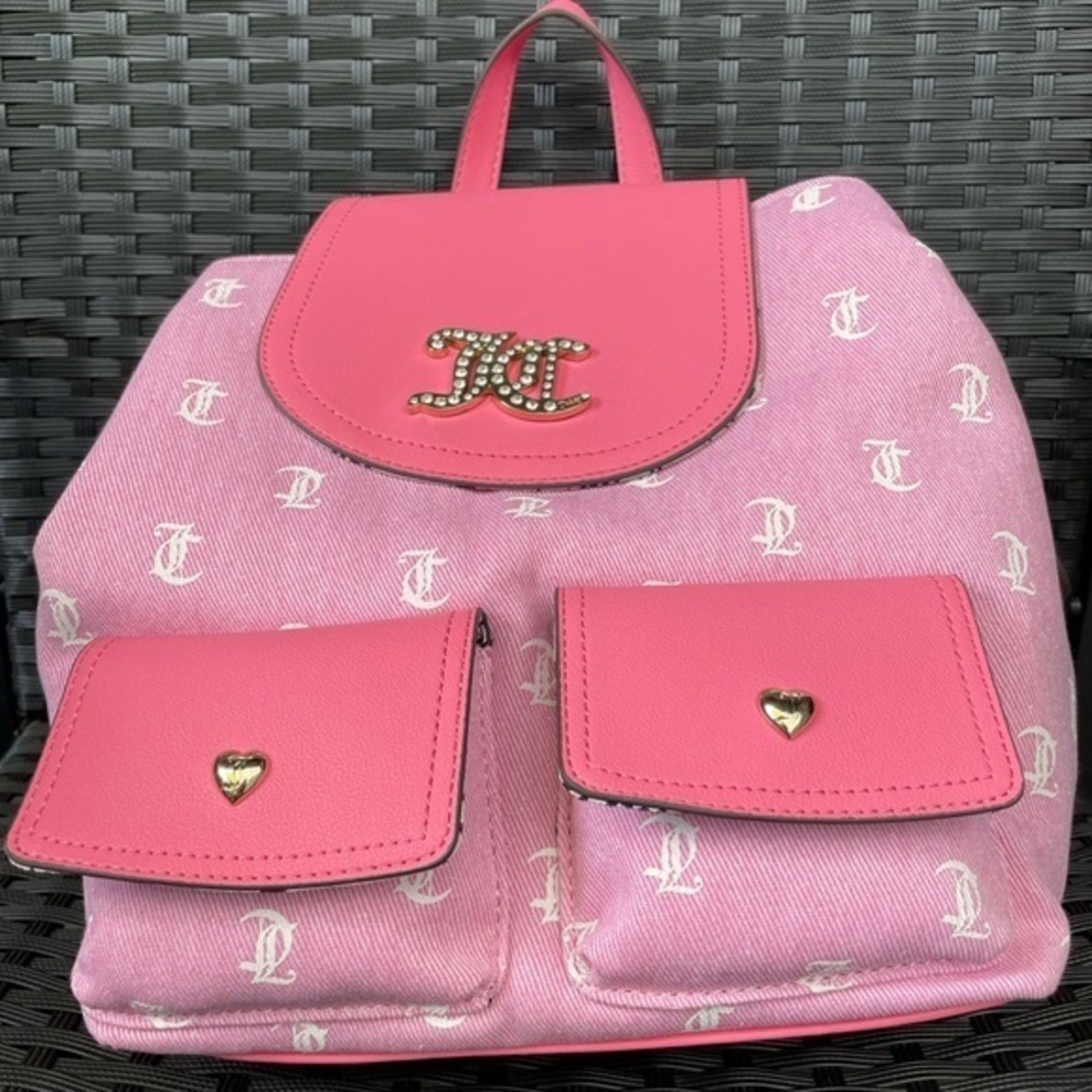 Juicy Couture bag,Juicy Couture Backpack,Juicy Couture Pink Logo Backpack.
